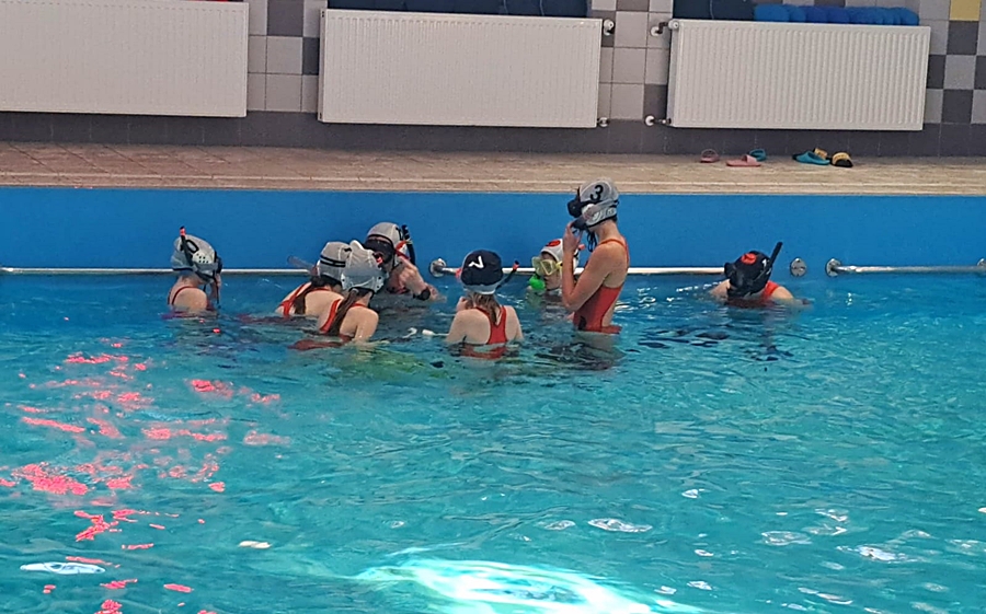 Hokej pod wodą Walenie Siemianowice Śląskie Trening 7 I 2023